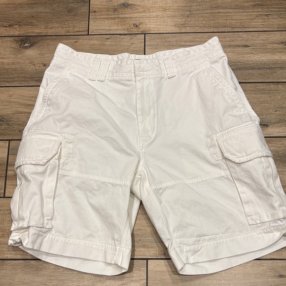 Polo Ralph Lauren White Cargo Shorts Size 36W 10 Inch Inseam - Picture 1 of 6